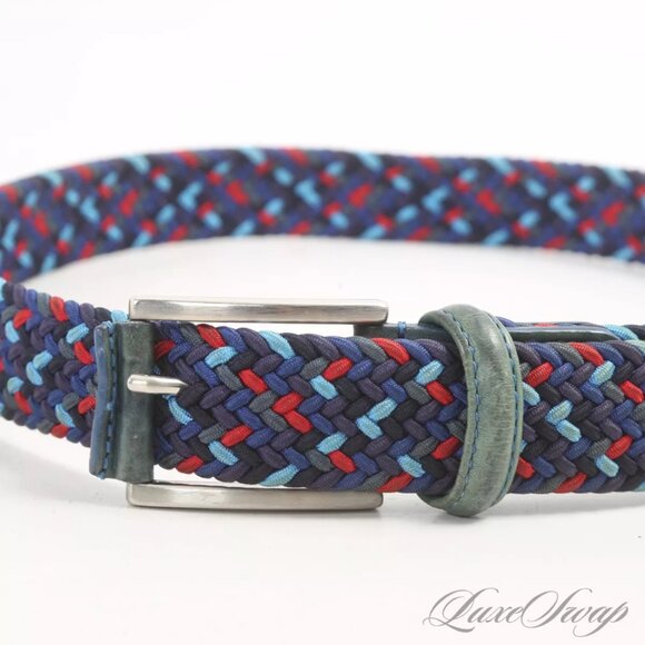$450 Authentic ANDERSON'S Made in ITALY Men's Multi-Colors Braided Belt Sz.36 - Picture 7 of 12